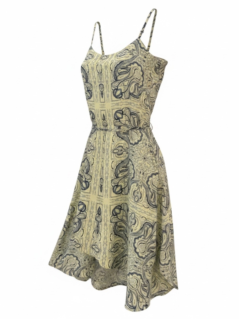 Maurices Lime Green Paisley Asymmetrical Dress